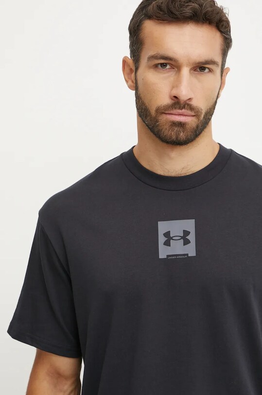 Oblečenie Bavlnené tričko Under Armour HW OS BOX 1386803 čierna