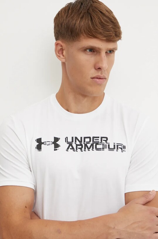 Under Armour tricou SLICED WORDMARK alb 1386807