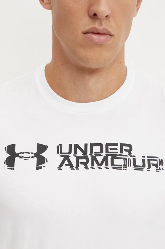Under Armour tricou SLICED WORDMARK 1386807 alb