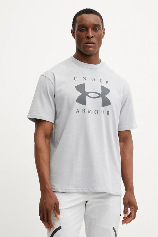 Under Armour tricou HW Branded print gri 1389146