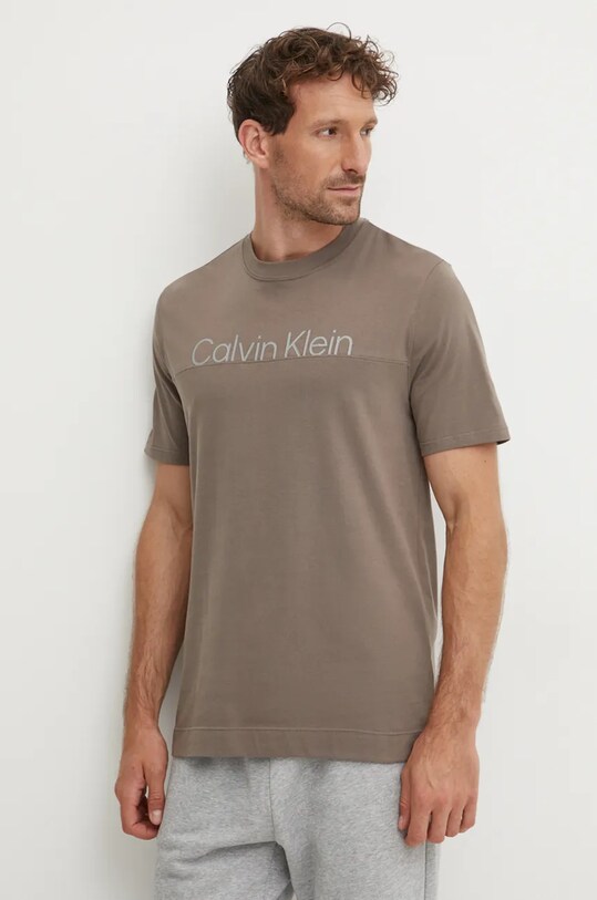 Футболка Calvin Klein Performance бавовна коричневий 00GMF4K142