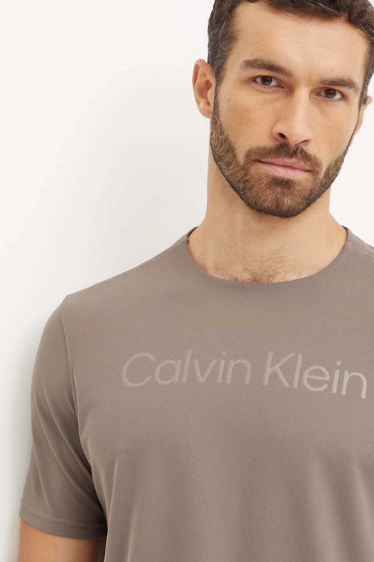 Calvin Klein Performance t-shirt treningowy regular brązowy 00GMF4K124