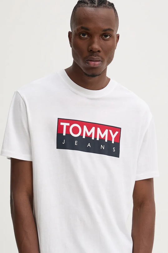 Tommy Jeans tricou din bumbac alb DM0DM19684
