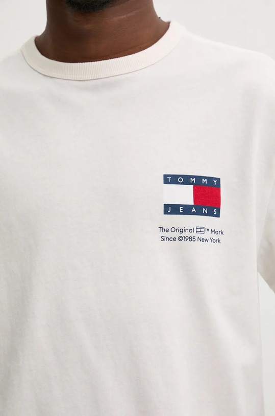 Bavlněné tričko Tommy Jeans DM0DM19686 béžová