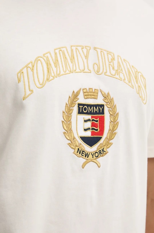 Tommy Jeans tricou din bumbac bej DM0DM19690