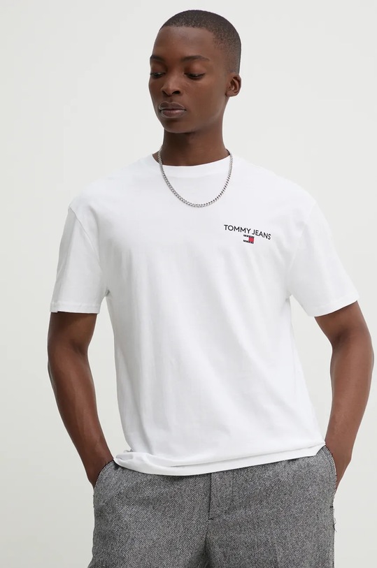 Бавовняна футболка Tommy Jeans бавовна білий DM0DM19691