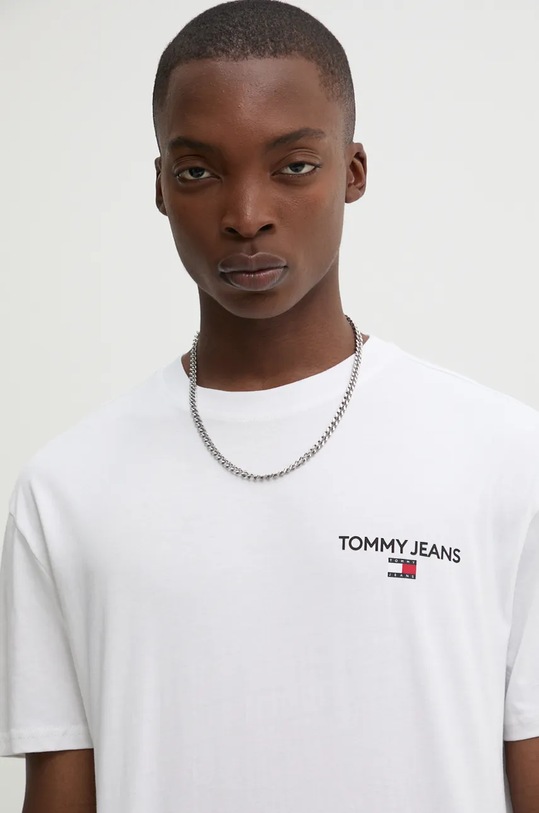 Бавовняна футболка Tommy Jeans білий DM0DM19691