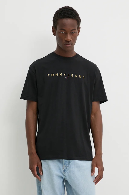 Bavlněné tričko Tommy Jeans černá DM0DM19694