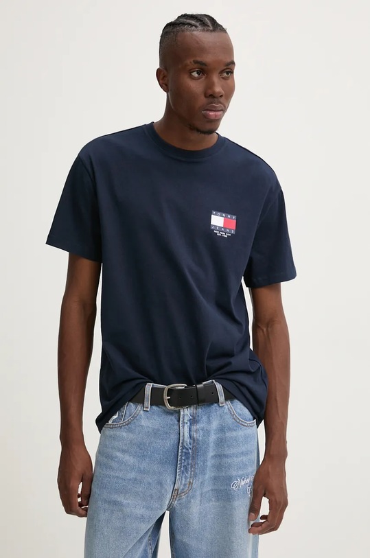 Îmbrăcăminte Tommy Jeans tricou din bumbac DM0DM19695 bleumarin