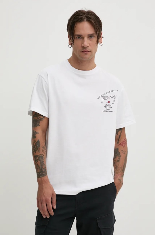 Одяг Бавовняна футболка Tommy Jeans DM0DM19698 білий