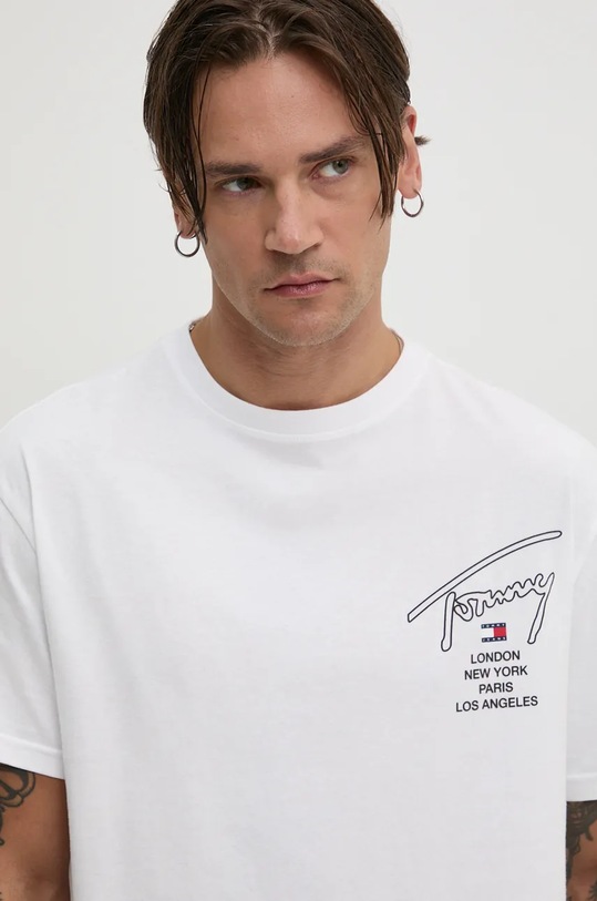 Бавовняна футболка Tommy Jeans білий DM0DM19698