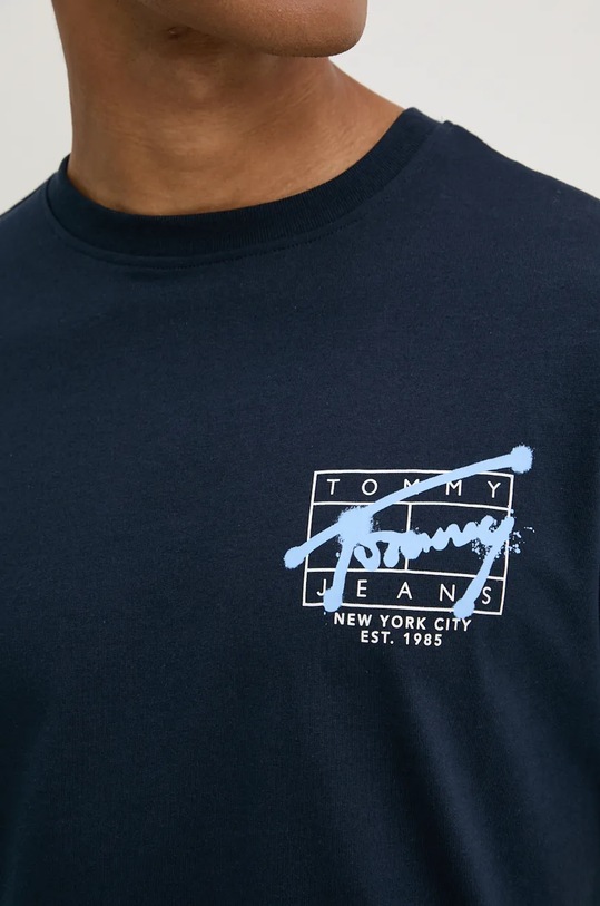 Tommy Jeans tricou din bumbac DM0DM20594 bleumarin