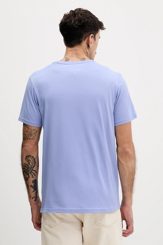 Odzież Tommy Jeans t-shirt bawełniany DM0DM20740 niebieski