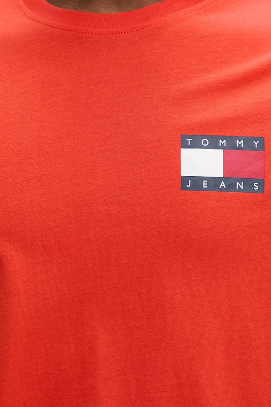 Tommy Jeans t-shirt męski bawełniany DM0DM20740 pomarańczowy