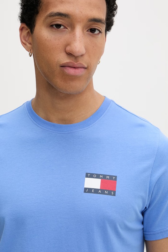 Tommy Jeans tričko pánske bavlnené modrá DM0DM20740