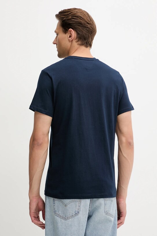 Памучна тениска Tommy Jeans DM0DM20740 тъмносин SS25