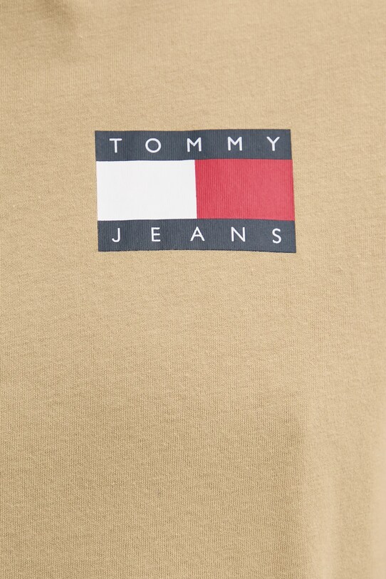 Памучна тениска Tommy Jeans DM0DM20740 бежов
