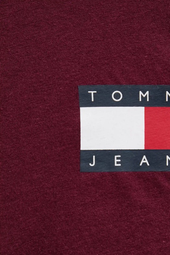 Tommy Jeans tricou din bumbac burgundia DM0DM20740