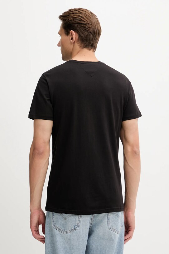 Tommy Jeans tricou din bumbac DM0DM20740 negru SS25