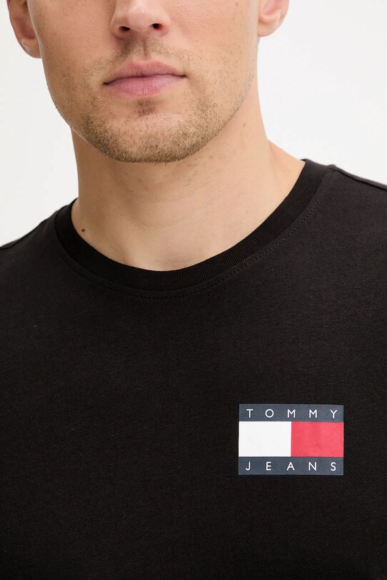 Tommy Jeans t-shirt bawełniany czarny DM0DM20740