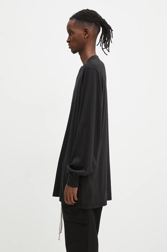 Rick Owens longsleeve bawełniany Jumbo Longsleeve T DU02D2261.RNEP3 czarny AW24