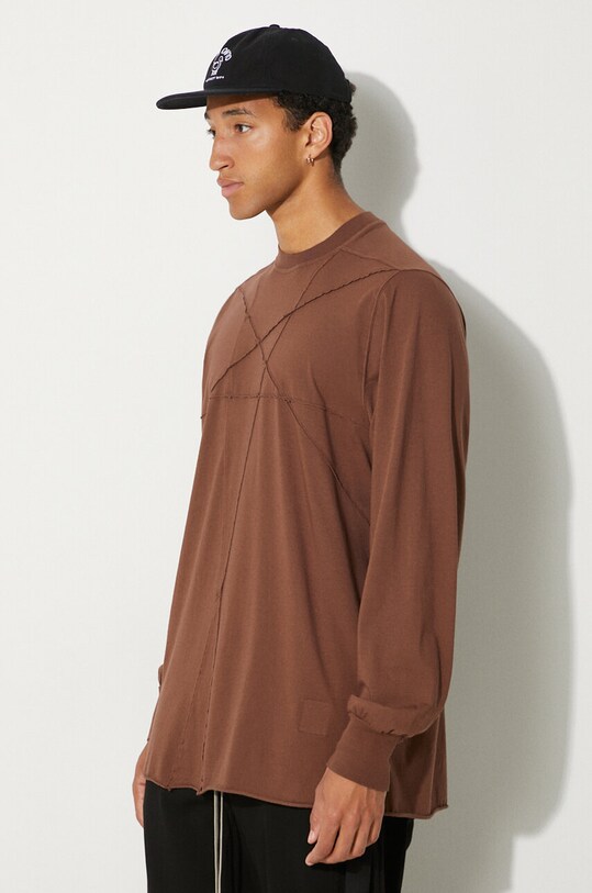 Бавовняний лонгслів Rick Owens Jumbo коричневий DU02D2261.RNET1