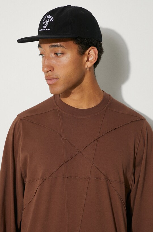 Бавовняний лонгслів Rick Owens Jumbo DU02D2261.RNET1 коричневий