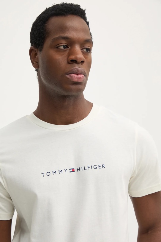 Tommy Hilfiger t-shirt bawełniany beżowy UM0UM03344
