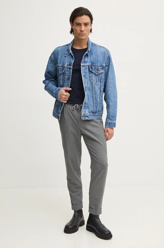 Bavlnené tričko Tommy Hilfiger UM0UM03362 tmavomodrá SS25