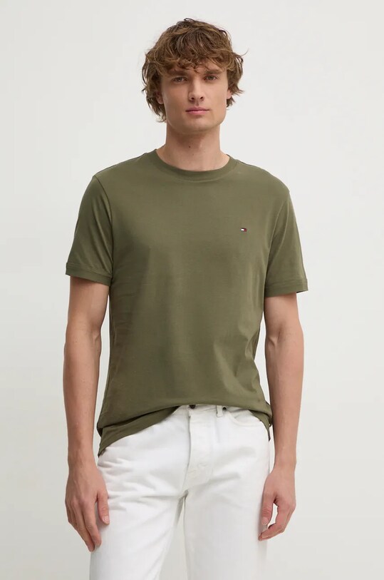 Бавовняна футболка Tommy Hilfiger бавовна зелений UM0UM03362