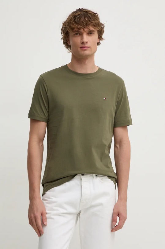 Tommy Hilfiger t-shirt bawełniany bawełna zielony UM0UM03362