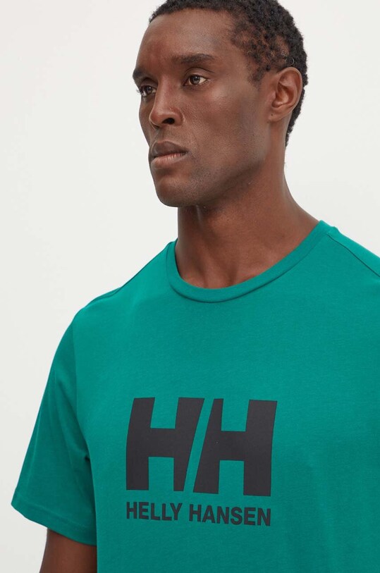 Бавовняна футболка Helly Hansen HH LOGO бавовна зелений 30396