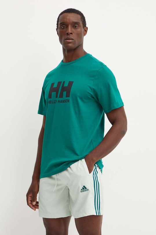 Helly Hansen tricou din bumbac HH LOGO verde 30396