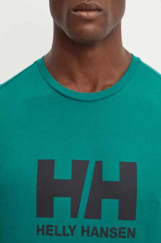 Бавовняна футболка Helly Hansen HH LOGO 30396 зелений