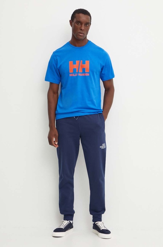 Helly Hansen tricou din bumbac HH LOGO 30396 albastru AW24