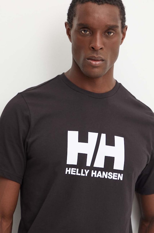 Helly Hansen t-shirt bawełniany HH LOGO czarny 30396