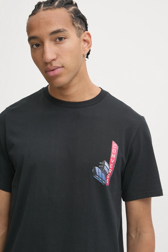 Converse t-shirt bawełniany czarny 10026685.A01