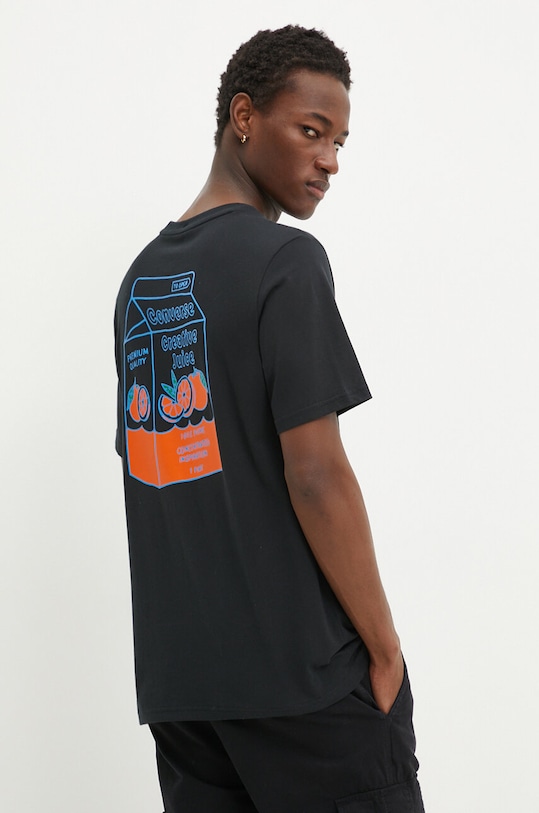 Converse tricou din bumbac print negru 10026674.A01