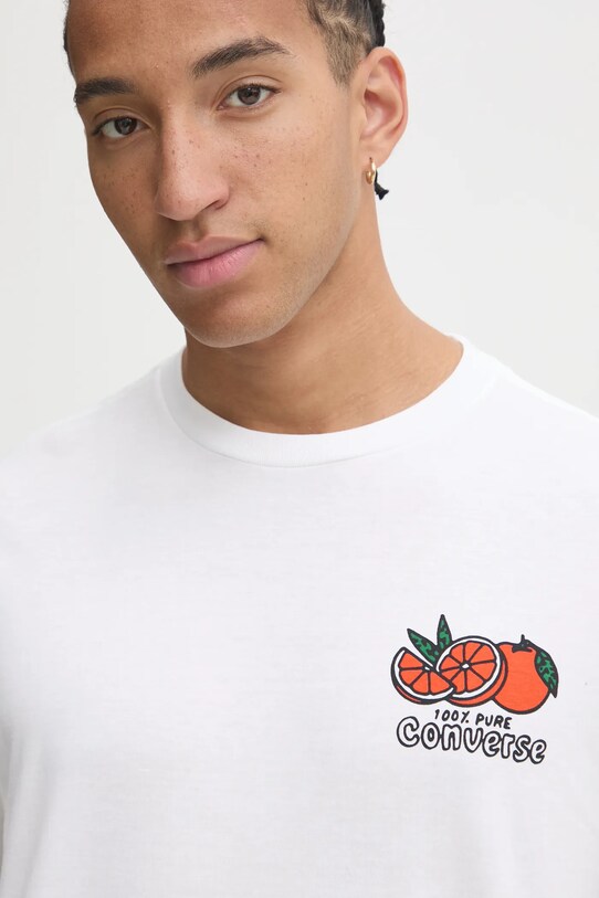 Converse t-shirt bawełniany beżowy 10026674.A02