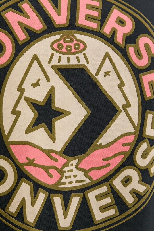 Bavlněné tričko Converse 10026673.A01 černá