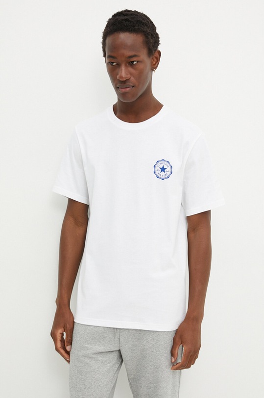 Îmbrăcăminte Converse tricou din bumbac 10026700.A02 alb