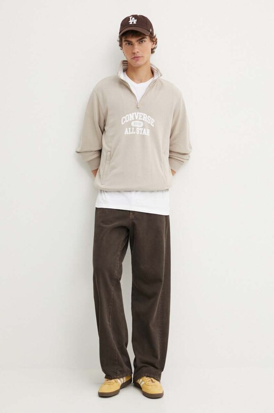 Ρούχα Βαμβακερό μπλουζάκι Converse 10026672.A01 λευκό