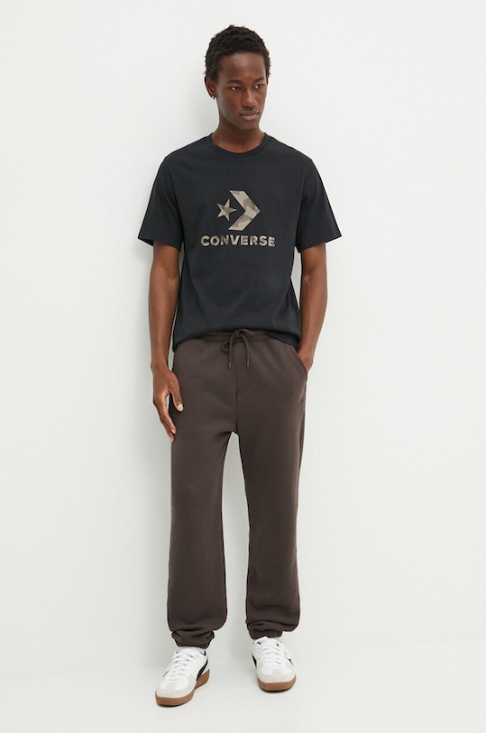 Bavlněné tričko Converse 10026684.A01 černá AW24