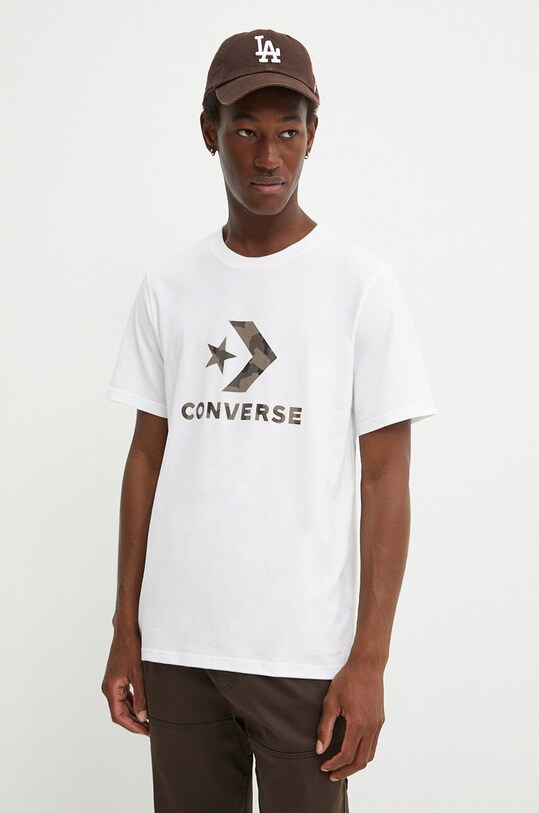 Converse tricou din bumbac print alb 10026684.A02