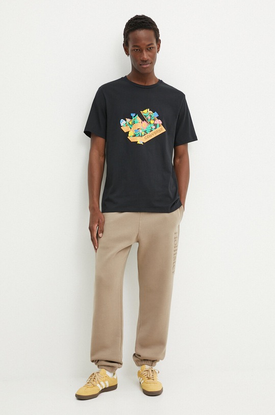 Converse tricou din bumbac 10026670.A01 negru AW24