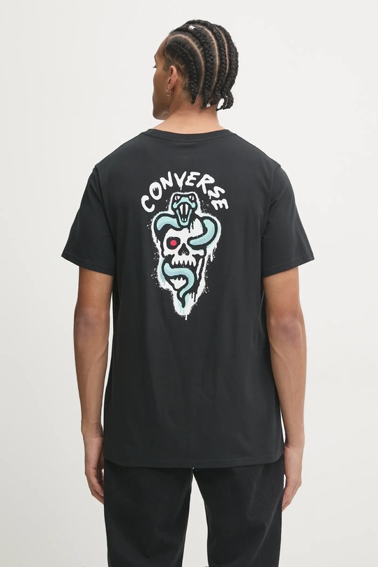 Бавовняна футболка Converse бавовна чорний 10026692.A02