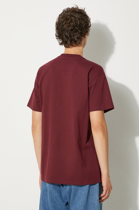 Carhartt WIP t-shirt in cotone S/S American Script I029956.2BYXX granata AW24