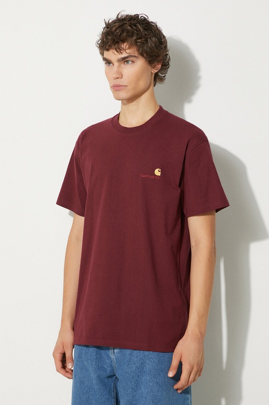 Abbigliamento Carhartt WIP t-shirt in cotone S/S American Script I029956.2BYXX granata