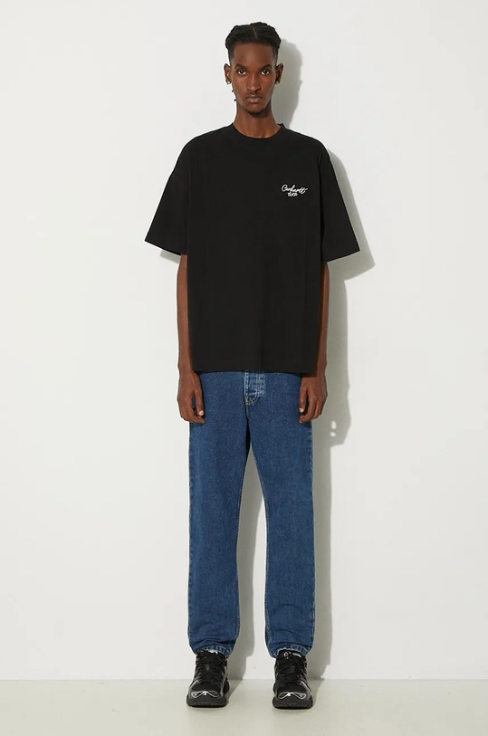 Carhartt WIP cotton t-shirt S/S Signature Script I033828.K02XX black