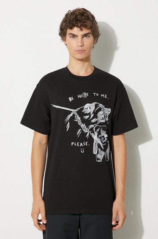 Carhartt WIP cotton t-shirt S/S Pepe Be Nice relaxed black I033983.0D2XX